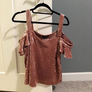 Velvet Cold Shoulder Top